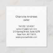 Modern Marble Rosegold Quadratische Visitenkarte (Rückseite)