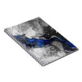 Modern Marble Stone Blue Black Grey Design Notizblock (Rechte Seite)