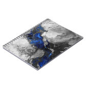 Modern Marble Stone Blue Black Grey Design Notizblock (Linke Seite)