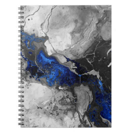 Modern Marble Stone Blue Black Grey Design Notizblock