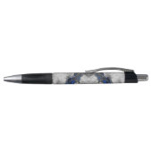 Modern Marble Stone Blue Black Grey Pen Kugelschreiber (Oberseite)