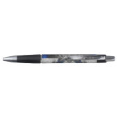 Modern Marble Stone Blue Black Grey Pen Kugelschreiber (Rückseite)