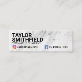 Modern Marble Trendy Social Media Business Card Mini Visitenkarte