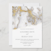 Modern Marbled Gray and Gold Hochzeit Einladung| Einladung (Vorderseite)