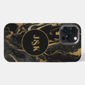 Modern marbled Initial Mit Monogramm iPhone Hülle (Rückseite (Horizontal))