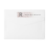 Modern Marbles Mauve Pink Monogram Rücksendeadress (Rückseite)