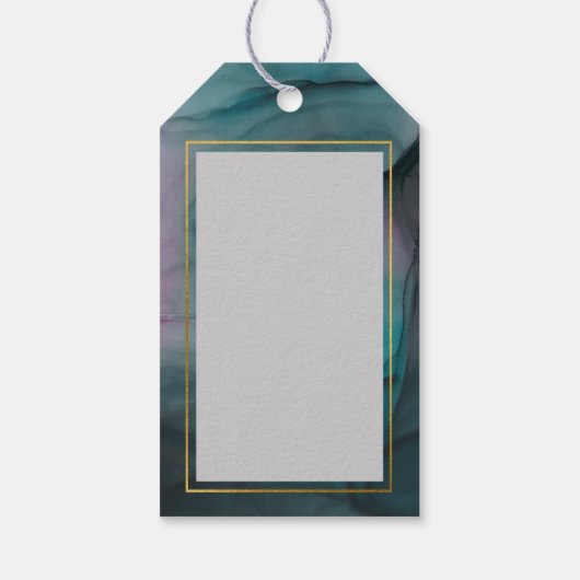 Modern Marbour Ink Wash Muster Vielen Dank für Ihr Geschenkanhänger (Rückseite)