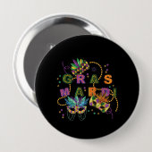 Modern Mardi Gras Button (Vorne & Hinten)
