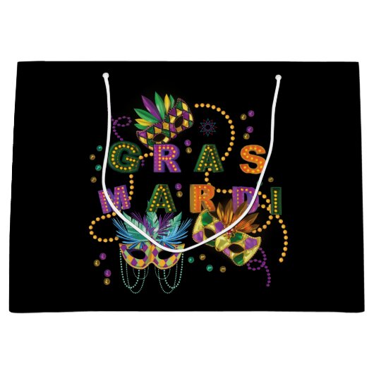 Modern Mardi Gras Große Geschenktüte (Vorderseite)