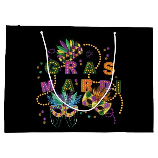 Modern Mardi Gras Große Geschenktüte (Rückseite)