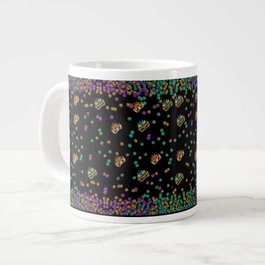 Modern Mardi Gras Jumbo-Tasse (Vorderseite Links)