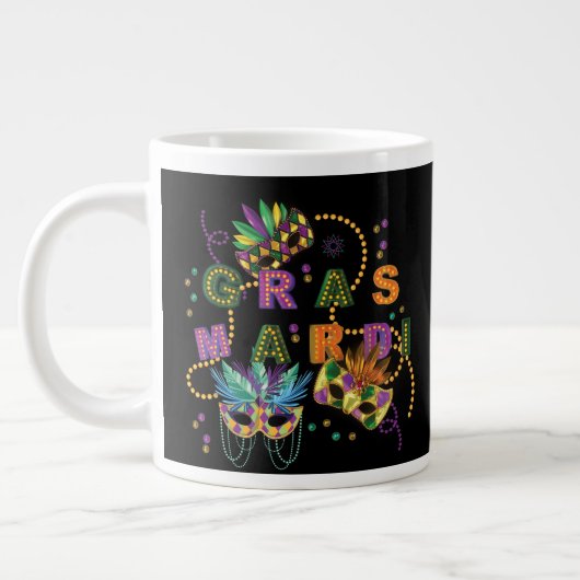 Modern Mardi Gras Jumbo-Tasse (Links)
