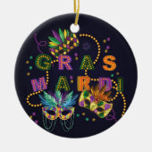 Modern Mardi Gras Keramik Ornament (Vorne)