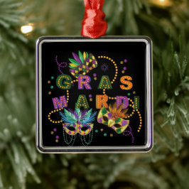 Modern Mardi Gras Ornament Aus Metall