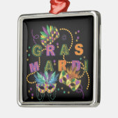 Modern Mardi Gras Ornament Aus Metall (Links)