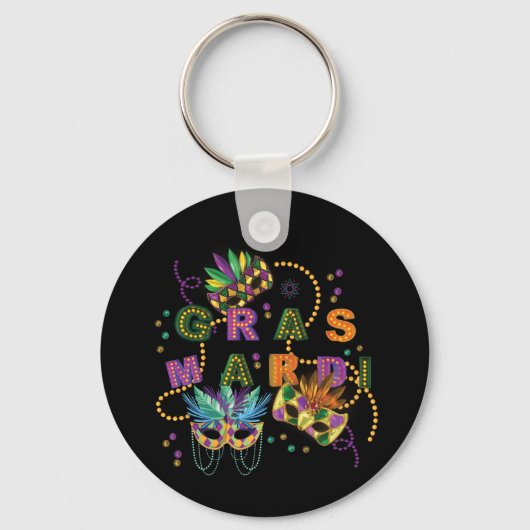 Modern Mardi Gras Schlüsselanhänger (Vorderseite)