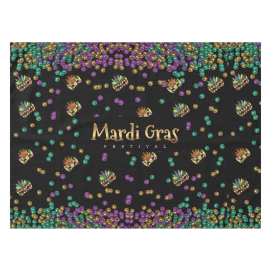 Modern Mardi Gras Tischdecke (Vorderseite (Horizontal))