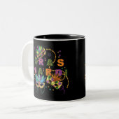 Modern Mardi Gras Zweifarbige Tasse (Vorderseite Links)