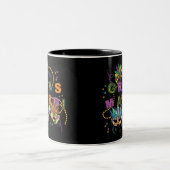 Modern Mardi Gras Zweifarbige Tasse (Mittel)