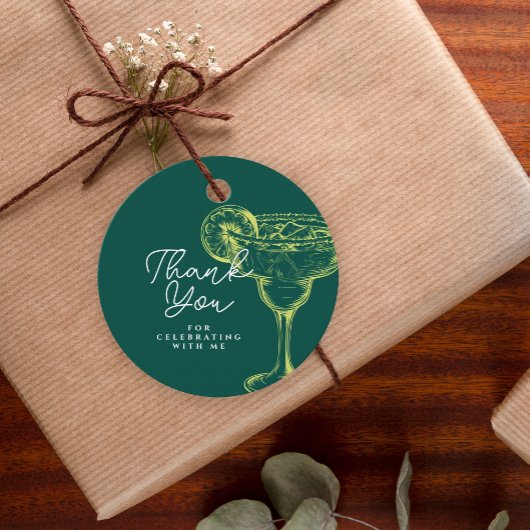 Modern Margarita Fiesta Green Geburtstagspartei Geschenkanhänger