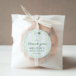 Modern Margaritas Matrimony Bridal Shower Favor Runder Aufkleber