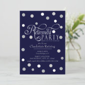 Modern, Marine-Glitzer-Ruhestands-Party Einladung (Stehend Vorderseite)