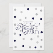 Modern, Marine-Glitzer-Ruhestands-Party Einladung (Rückseite)