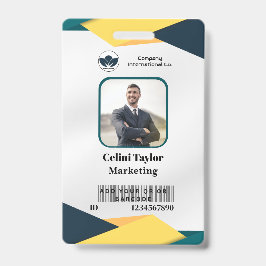 Modern Marketing Portrait ID Card (grün & gelb) Ausweis