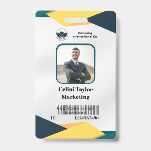 Modern Marketing Portrait ID Card (grün & gelb) Ausweis