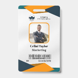 Modern Marketing Portrait ID Card (grün & orange) Ausweis
