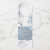 Modern Marmor Cheers Dusty Blue ID816 Flaschenanhänger (Vorderseite)