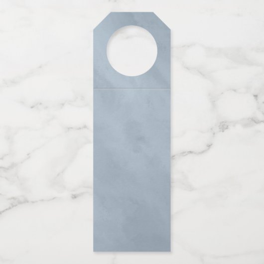 Modern Marmor Cheers Dusty Blue ID816 Flaschenanhänger (Rückseite)