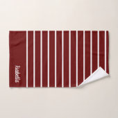 Modern Maroon Deep Red Name Script Strips Badhandtuch Set (Handtuch)