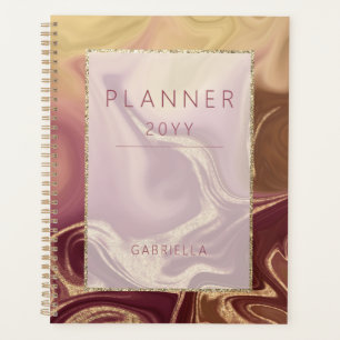 Modern Maroon Mauve & Gold Abstrakt Planer