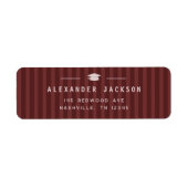Modern Maroon Stripes Graduation Return Address (Vorne)