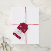 Modern Maroon und Silver Snowflake Weihnachten Geschenkanhänger (Mit Garn)