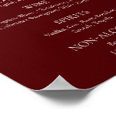 Modern Maroon Wedding Bar  Poster (Ecke)