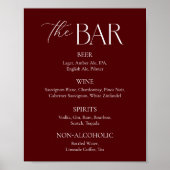 Modern Maroon Wedding Bar  Poster (Vorne)