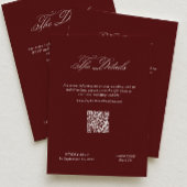 Modern Maroon Wedding Details Qr Code Begleitkarte