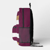 Modern Maroon Weiß und Gold fett gestreift Bedruckter Rucksack (Rechts)