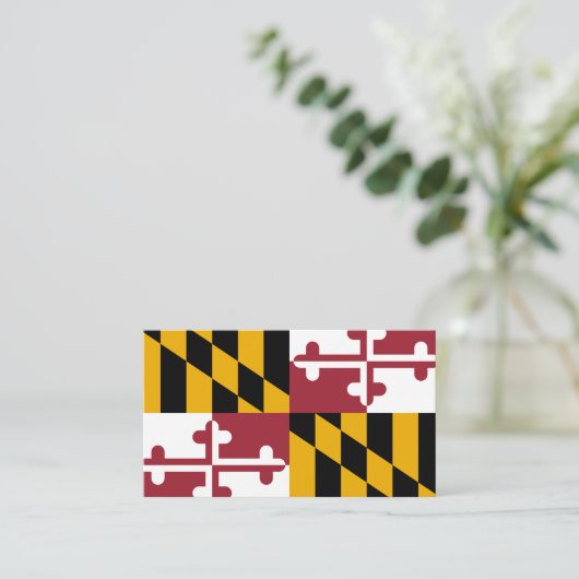 Modern Maryland Business Card, Maryland Flag / USA Visitenkarte (Stehend Vorderseite)