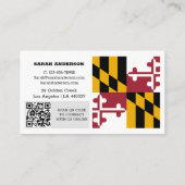 Modern Maryland Business Card, Maryland Flag / USA Visitenkarte (Rückseite)
