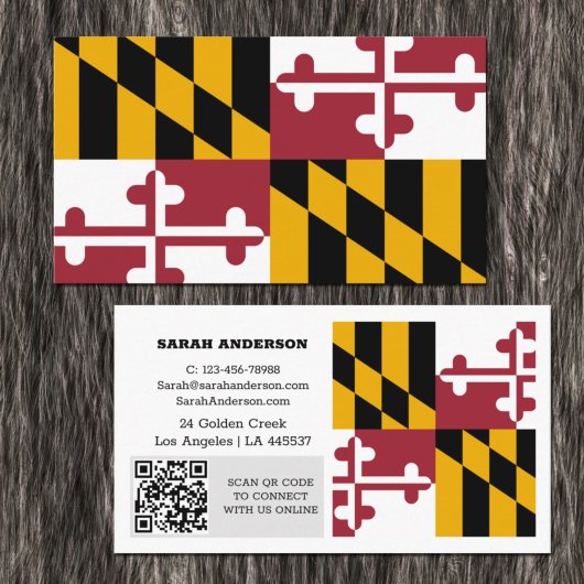 Modern Maryland Business Card, Maryland Flag / USA Visitenkarte