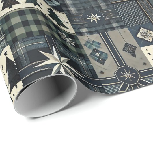 Modern Masculine Christmas Wrapping Paper Geschenkpapier (Rolleneckpunkt)