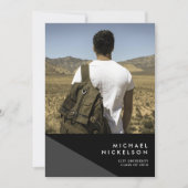 Modern Maskuline Foto Graduation Party Einladung (Vorderseite)