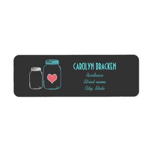 Modern Masonjar | Rosa Herzklopfen Rücksendeadress (Vorne)