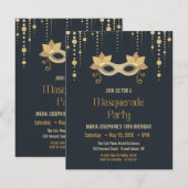 Modern Masquerade Geburtstagsparty Einladung (Vorne/Hinten)
