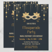 Modern Masquerade Geburtstagsparty Einladung (Vorne/Hinten)