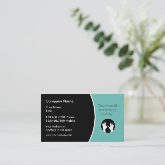 Modern Massage Therapy Theme Visitenkarte (Stehend Vorderseite)