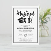 Modern Mastered It Master's Degree Graduation Einladung (Stehend Vorderseite)
